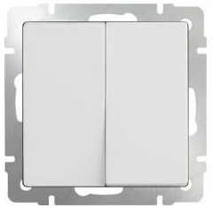 Выключатель двухклавишный Werkel белый WL01-SW-2G