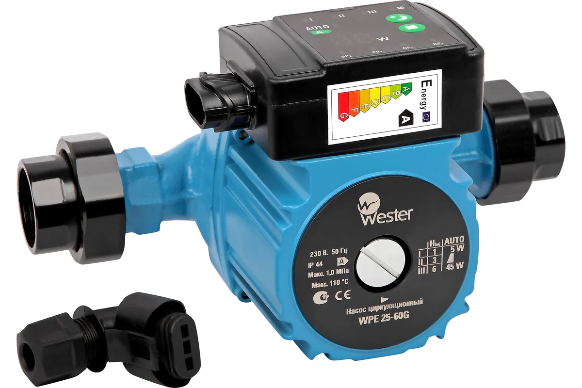 Насос циркуляционный Wester WPE 25-40G с гайками